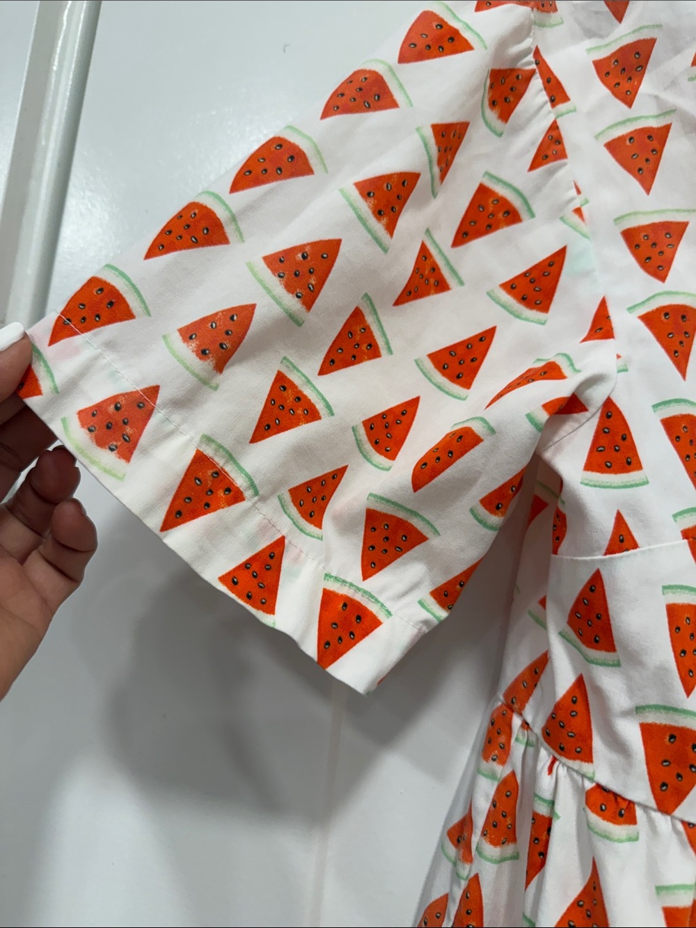 Maeve watermelon print tiered collar Blouse small - Picture 6 of 11